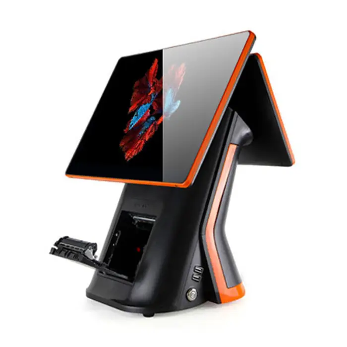 FHD 15.6+15.6 All in One System Pure Touch Pos Payment Pos Printer With Scanner Printer — image 4