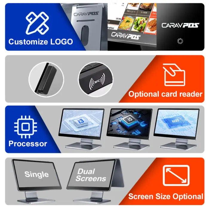 OEM Windows POS Terminal 15.6 Inch All-in-One Ultra Thin Aluminum Body Dual Screen for Supermarket Modern Design POS System — image 5