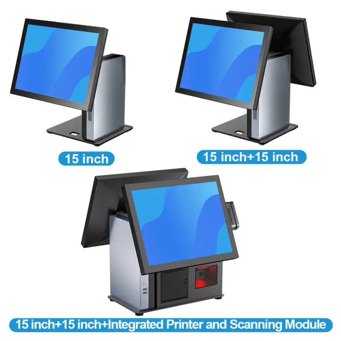 15.6 Inch POS System All in One POS Terminal Integrated Printer Scanner Support Win10 Win11 for Retail Cash Register — image 5