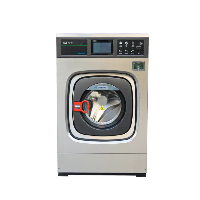 Oasis Commercial Industrial Laundry Washer Extractor 25Kg Fully Automatic Soft Mount Stainless Steel Steam Heated 3.5HP — image 4