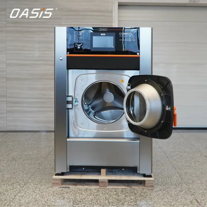 High Performance 15Kg One Pocket Fully Automatic Combo Washer-Dryer for Hotel Laundry Stainless Steel — image 4