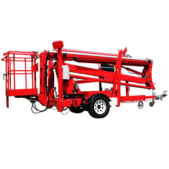 18m Tow Behind Trailer Mounted Boom Lift Telescopic Spider Hydraulic Man Articulating Aerial Platform — image 3