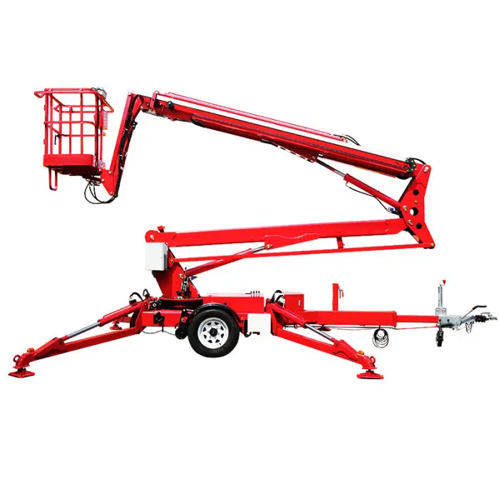 18m Tow Behind Trailer Mounted Boom Lift Telescopic Spider Hydraulic Man Articulating Aerial Platform — image 4