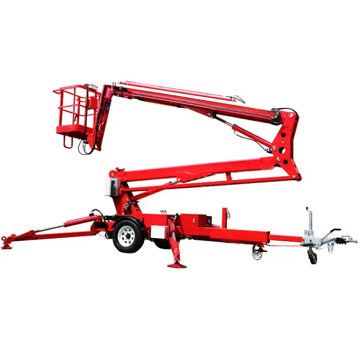 18m Tow Behind Trailer Mounted Boom Lift Telescopic Spider Hydraulic Man Articulating Aerial Platform — image 5