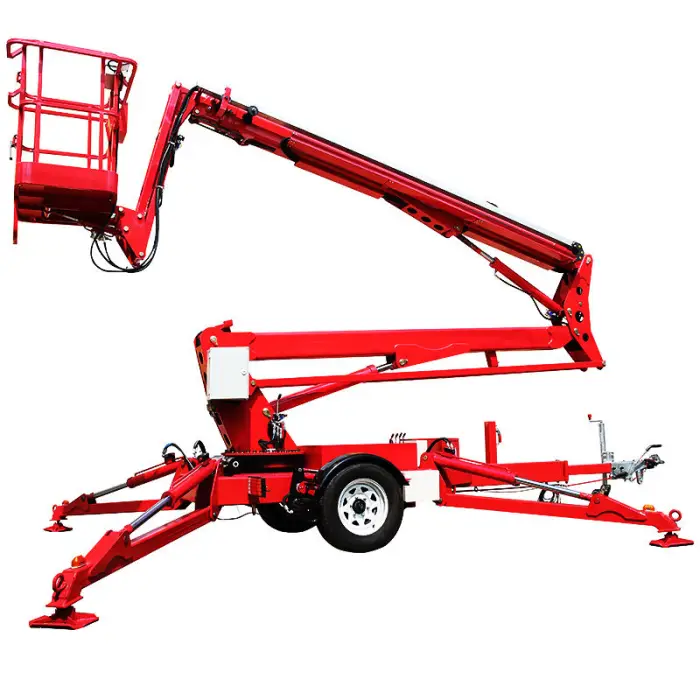 18m Tow Behind Trailer Mounted Boom Lift Telescopic Spider Hydraulic Man Articulating Aerial Platform — image 6