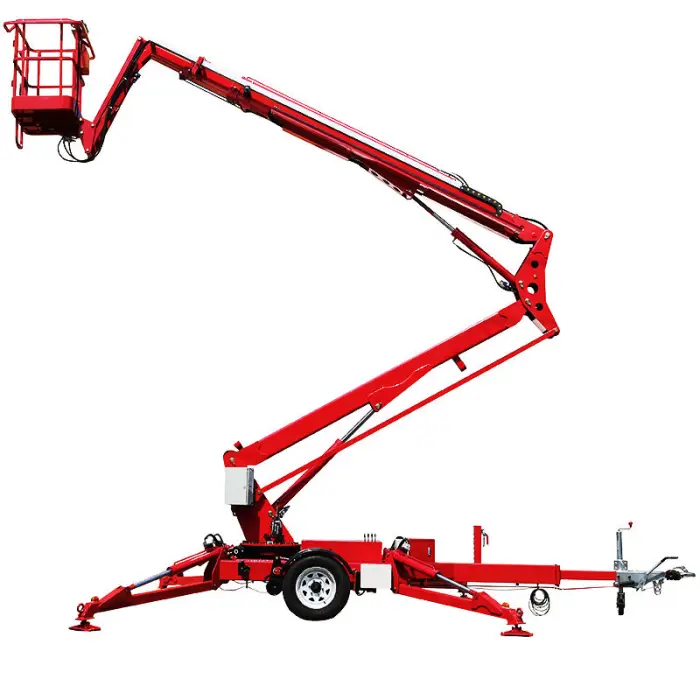 18m Tow Behind Trailer Mounted Boom Lift Telescopic Spider Hydraulic Man Articulating Aerial Platform — image 7