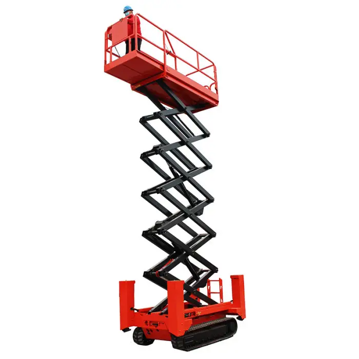 Cheap 10m Rough Terrain Electric Aerial Construction Machinery Crawler Scissor Lift Platform for Sale — image 4
