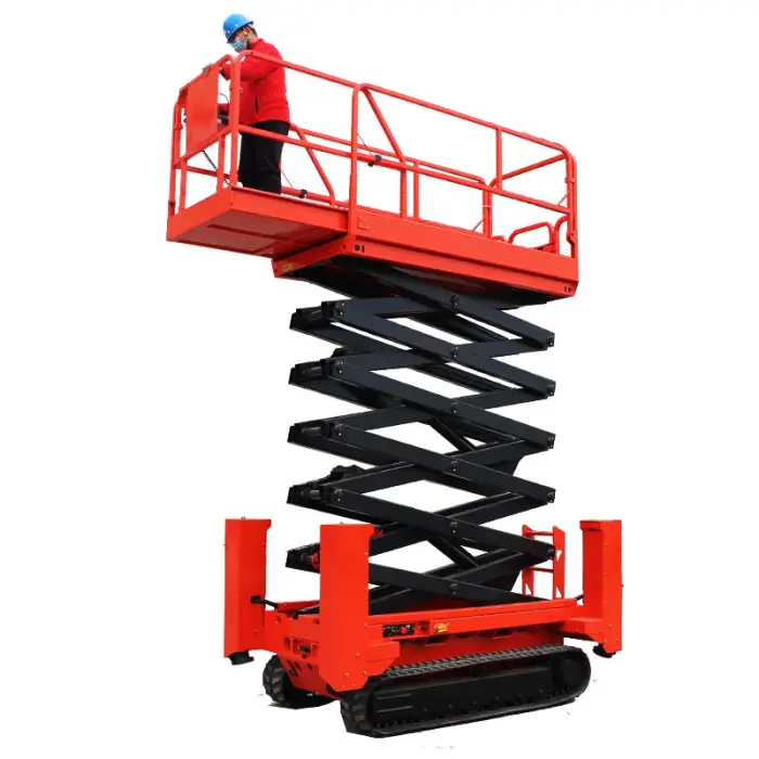 Cheap 10m Rough Terrain Electric Aerial Construction Machinery Crawler Scissor Lift Platform for Sale — image 5