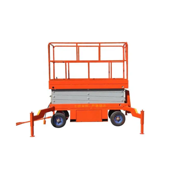 Mobile Hydraulic Scissor Lift Table Guard Rails Man Lift Machine Lifting — image 3