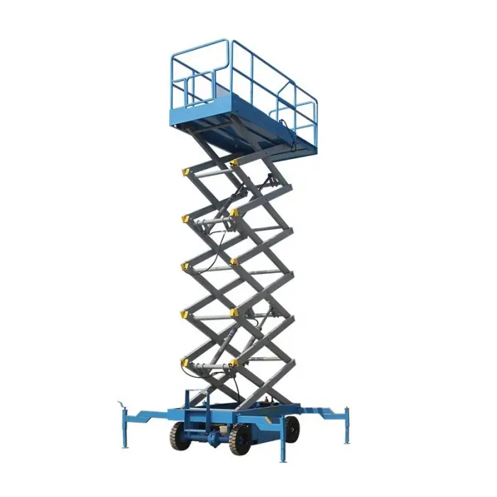 Mobile Hydraulic Scissor Lift Table Guard Rails Man Lift Machine Lifting — image 5
