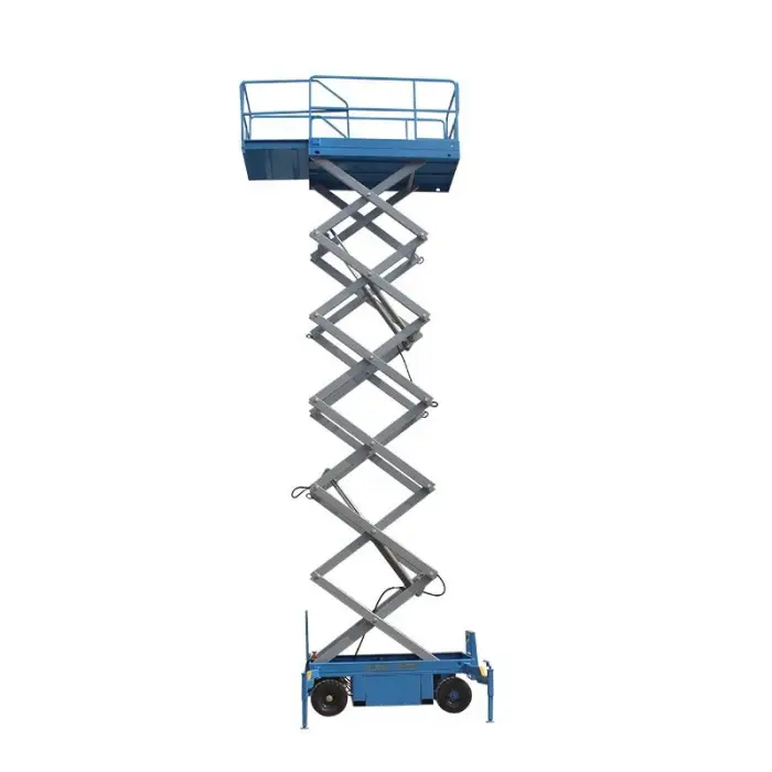 Mobile Hydraulic Scissor Lift Table Guard Rails Man Lift Machine Lifting — image 6