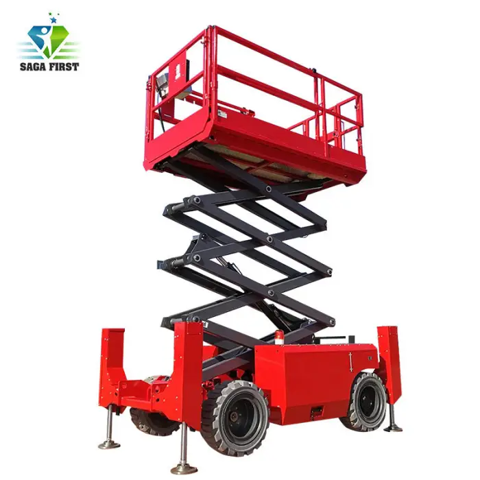 Outdoor Diesel Engine 4X4 Scaffolding Hydraulic Lifting Jack Aerial Working Platform Electro Hydraulic Lifter for Construction — image 6