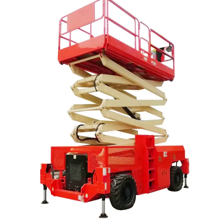 4~18m Nifty Haulotte Japan Kubota Diesel Engine Off Road Big Wheel Rough Terrain Hydraulic Scissor Lift Aerial Man Lift Platform — image 3