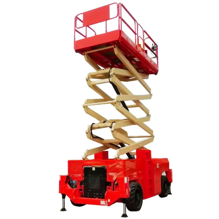 4~18m Nifty Haulotte Japan Kubota Diesel Engine Off Road Big Wheel Rough Terrain Hydraulic Scissor Lift Aerial Man Lift Platform — image 4