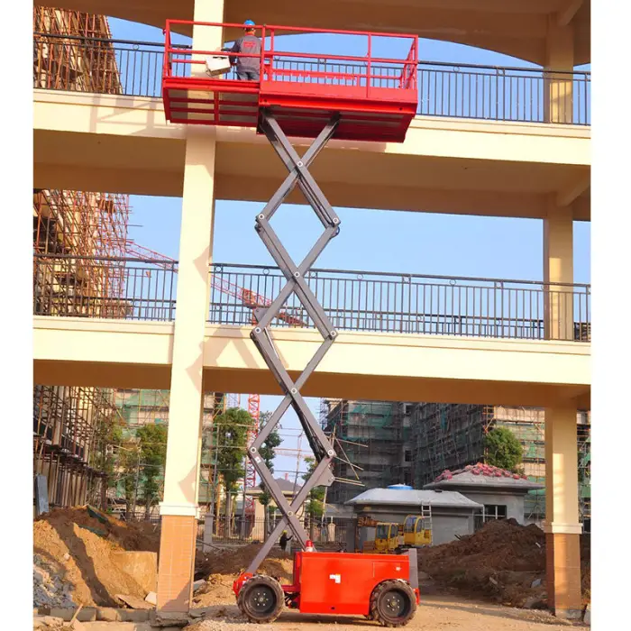 4~18m Nifty Haulotte Japan Kubota Diesel Engine Off Road Big Wheel Rough Terrain Hydraulic Scissor Lift Aerial Man Lift Platform — image 6