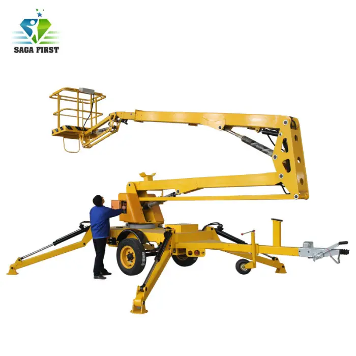 Portable Lifter Telescoping 12m 24m Aerial TrailerTowable Manlift Tow Behind Small Boom Man Lift — image 3