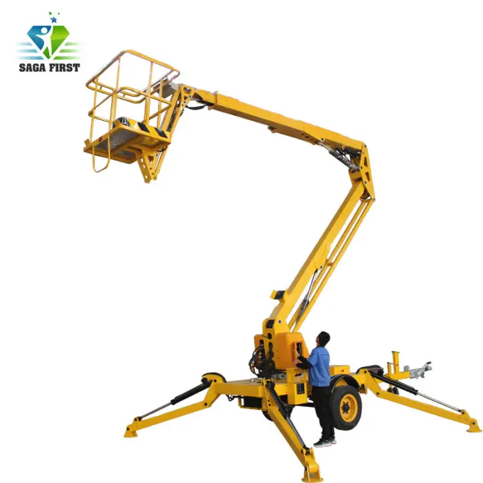Portable Lifter Telescoping 12m 24m Aerial TrailerTowable Manlift Tow Behind Small Boom Man Lift — image 5