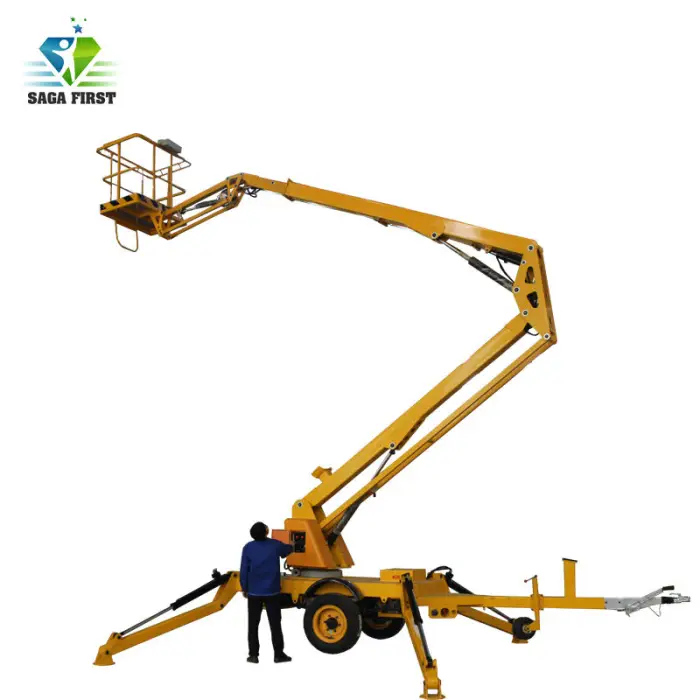 Portable Lifter Telescoping 12m 24m Aerial TrailerTowable Manlift Tow Behind Small Boom Man Lift — image 6