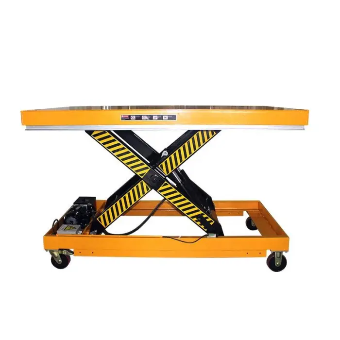 Movable Electric Hydraulic Portable Scissor Lift Tables with Wheels — image 3