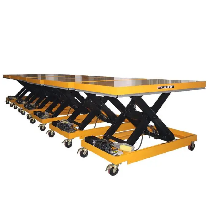 Movable Electric Hydraulic Portable Scissor Lift Tables with Wheels — image 7