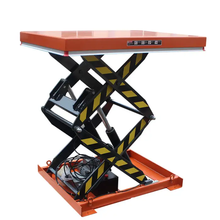 SAGA FIRST 1m-4m Warehouse Hydraulic Carbon Steel Electric Scissor Lift Table with Emergency Decline Valve and Multi-Voltage — image 4