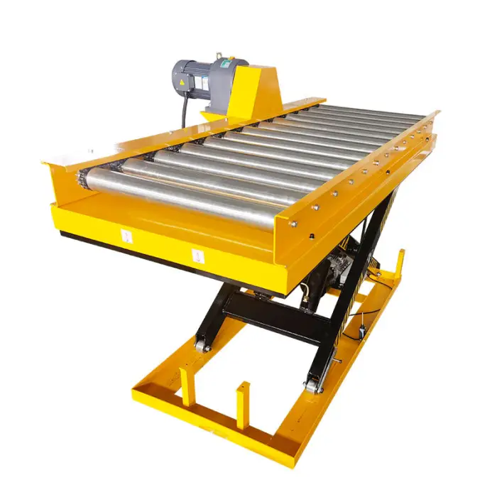 Stainless Steel Hydraulic Lift Tables for Food Factory Sagafirst Customized Workshop Electric Roller Conveyor Lifting Platform — image 2
