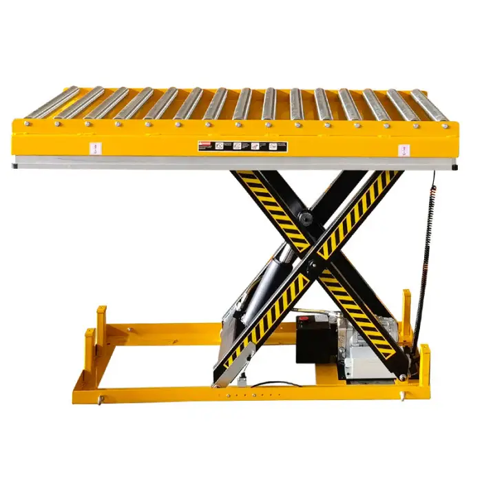 Stainless Steel Hydraulic Lift Tables for Food Factory Sagafirst Customized Workshop Electric Roller Conveyor Lifting Platform — image 3