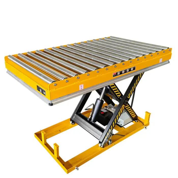 Stainless Steel Hydraulic Lift Tables for Food Factory Sagafirst Customized Workshop Electric Roller Conveyor Lifting Platform — image 4