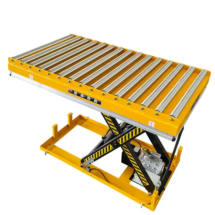 Stainless Steel Hydraulic Lift Tables for Food Factory Sagafirst Customized Workshop Electric Roller Conveyor Lifting Platform — image 5