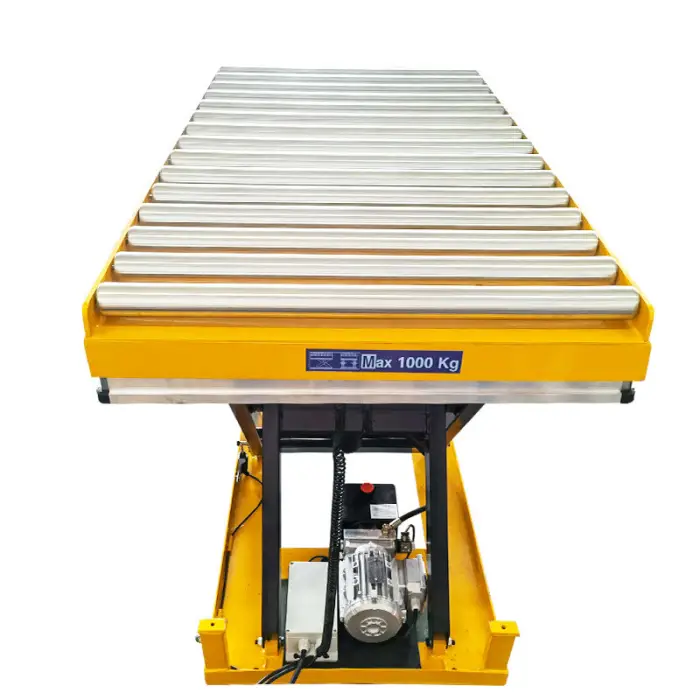 Stainless Steel Hydraulic Lift Tables for Food Factory Sagafirst Customized Workshop Electric Roller Conveyor Lifting Platform — image 6