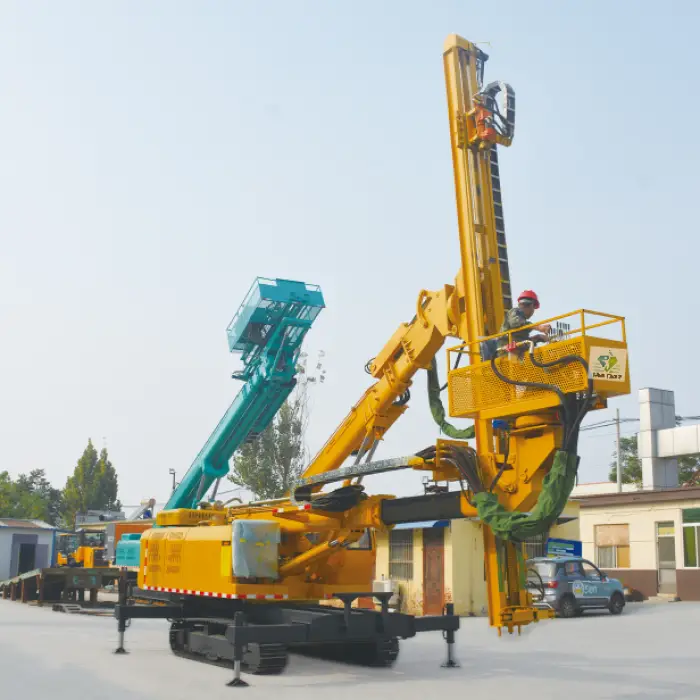 Mounted Solar Pile Driver Hydraulic Photovoltaic Piling Rig Solar Panel Ground Screw Pile Installation Projects — image 4