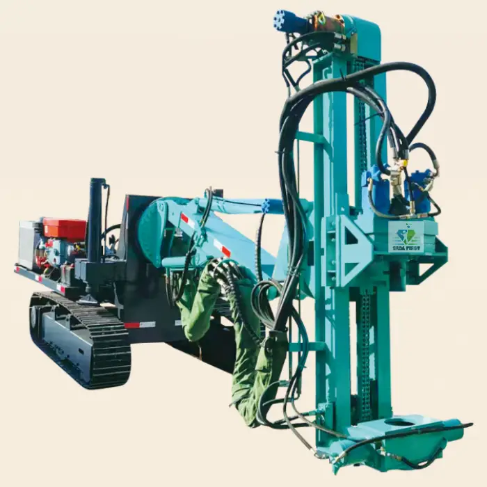 Mounted Solar Pile Driver Hydraulic Photovoltaic Piling Rig Solar Panel Ground Screw Pile Installation Projects — image 7