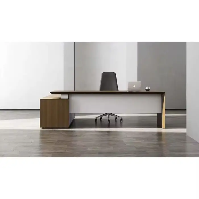 Wholesales Computer Desk with Drawers Modern boss Table for Office Set Modern Office CEO Desk Luxury L Shape Desk Furniture — image 6