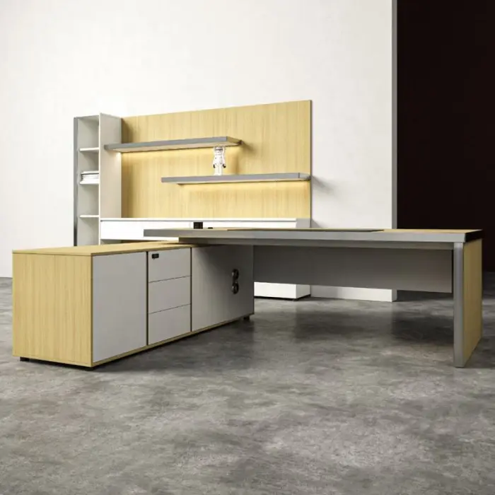 Luxury Modern L Shape Executive Office Furniture Manager Table Ceo Office Desk Boss Chair Desk Executive Boss Desk — image 3