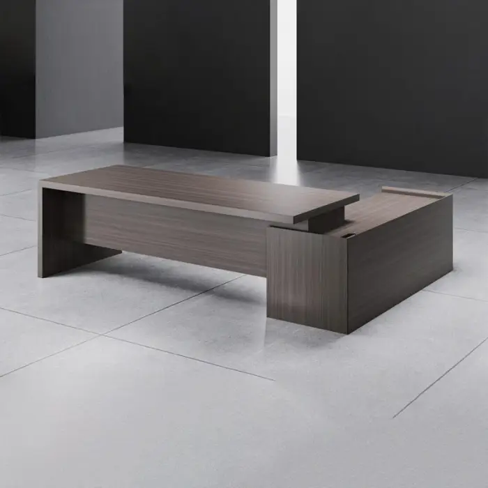Factory CEO Luxury L-Shaped Executive Office Desk with Drawers Easy Assembly Eco-Friendly Wooden Table — image 3
