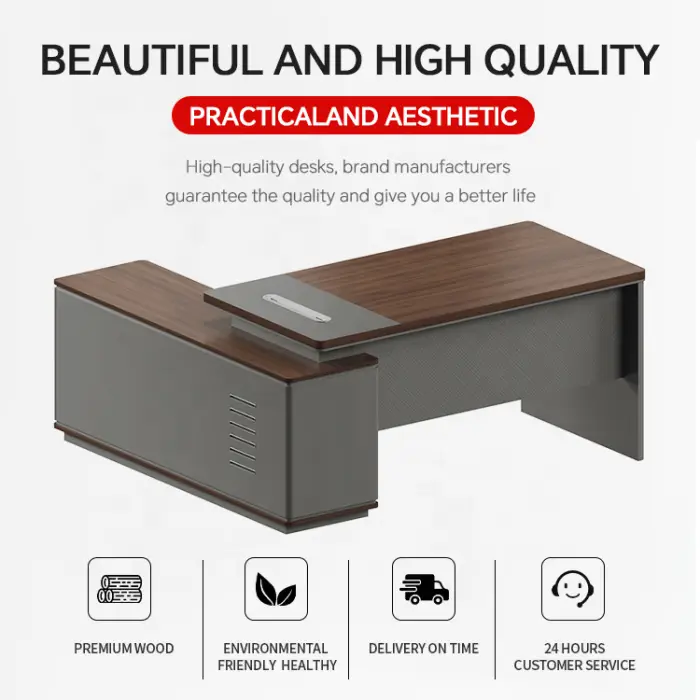 Ceo Luxury Modern L Shaped Executive Office Table Boss Office Furniture Wooden Desks computer Office desk Manager Table Desk — image 5