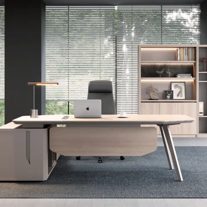 Wooden office table Modern designer Office Furniture CEO executive office desk escritorios de oficina Manager L Shaped desk — image 2