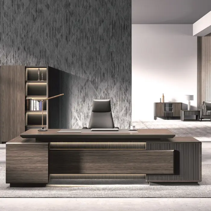 Wooden office table Modern designer Office Furniture CEO executive office desk escritorios de oficina Manager L Shaped desk — image 4