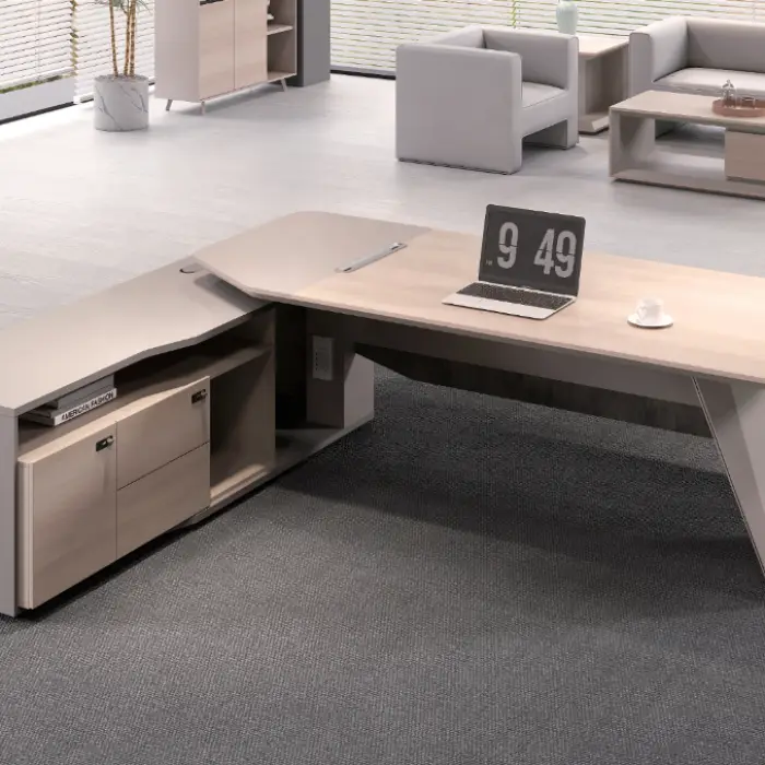 ICON Wooden furniture office table escritorios de oficina custom l shape desk Modern Boss CEO computer executive office desk — image 2
