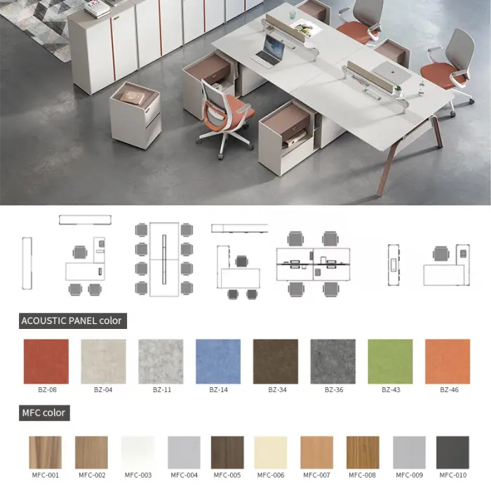 New Design Luxury Ceo Office Desk Manager Wooden Executive Modern for Office Furniture Bureau De Travail — image 6