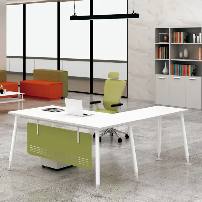 ICON 2.4m Modern Executive Wooden Rectangle Panel Top Office Conference Desk with Aluminum Legs for Home Office & Workshop — image 7