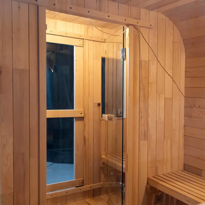 4 Person Wooden Cube Traditional Sauna Pure Canadian Red Cedar Wood Dry Steam Outdoor Sauna — image 5