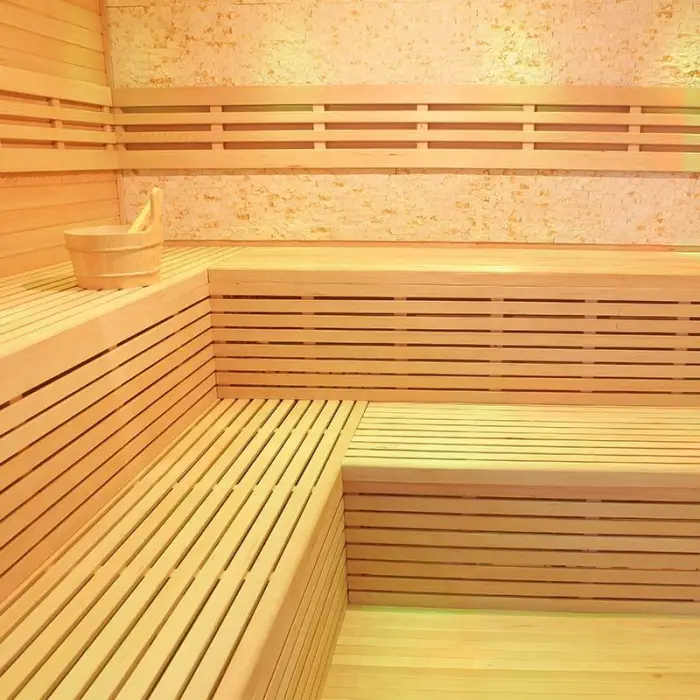 Smartmak Finnish Luxury Big 4 - 6 Person Solid Wood Wet Dry Steam Sauna Room — image 5