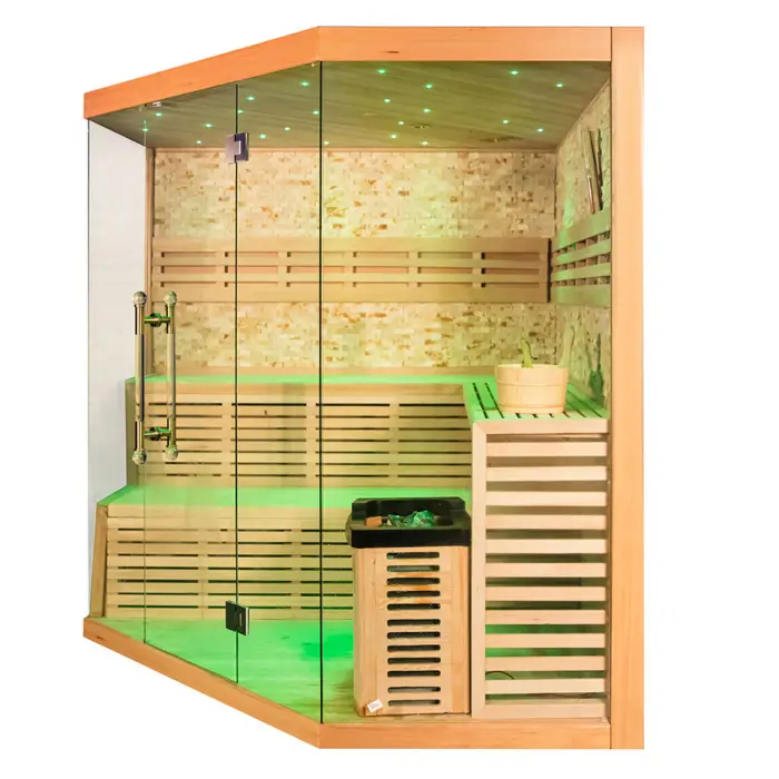 Hemlock Red Cedar Steam Wooden Indoor Outdoor Traditional Sauna Rooms — image 5