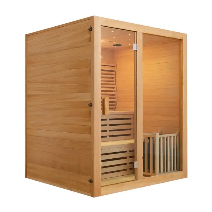 Wholesale Luxury Indoor Wooden Dry Steam Sauna Home 4 - 6 Person Sauna — image 3