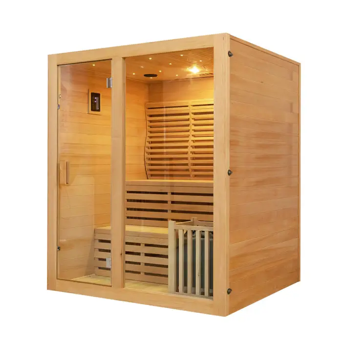 Wholesale Luxury Indoor Wooden Dry Steam Sauna Home 4 - 6 Person Sauna — image 4