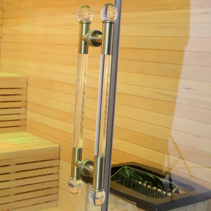 Luxury 4 Person Finnish Indoor Sauan Room Wooden Dry Wet Steam Traditional Sauna — image 7