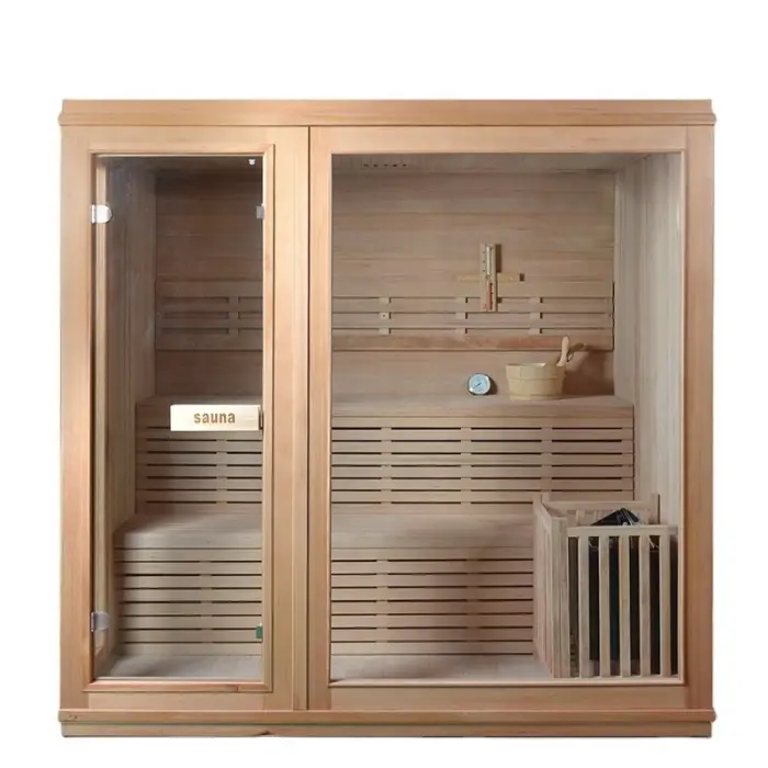 Traditional Indoor Steam Sauna Room Cheap Price 2 Person Sauna — image 3