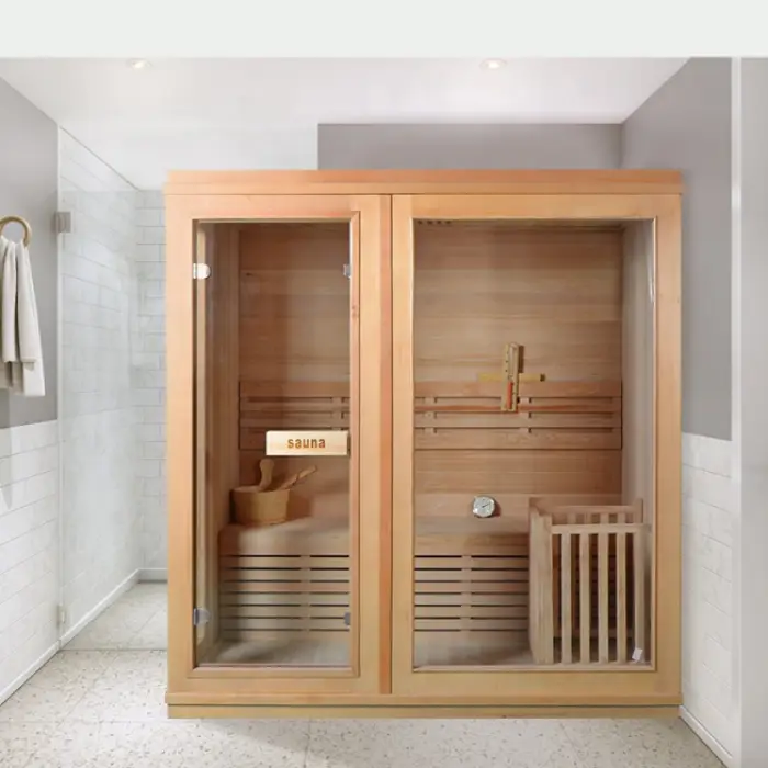 Traditional Indoor Steam Sauna Room Cheap Price 2 Person Sauna — image 5