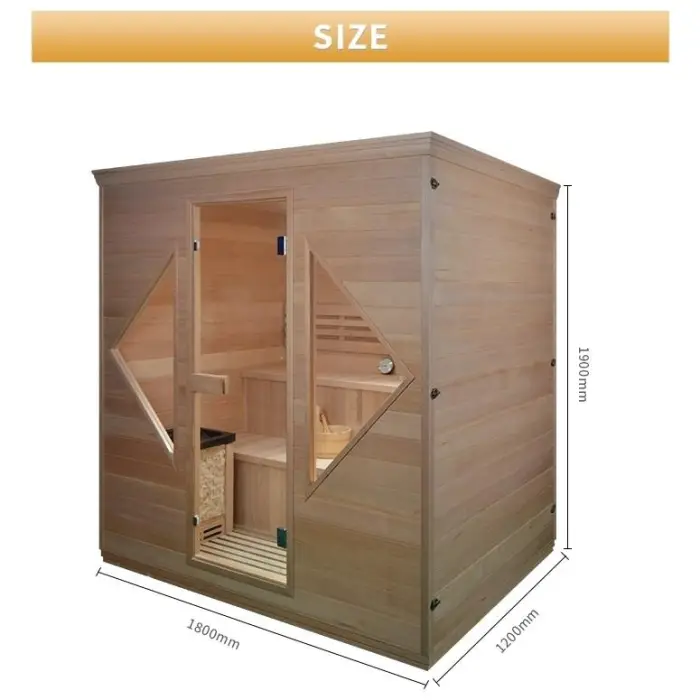 Prefab Sauna Houses Wood Personal Steam Sauna Room Indoor Portable Sauna Room — image 4